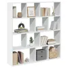 A white modular bookshelf filled with various decorative items and books. Náhled obrázku produktu