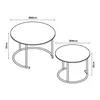 Diagram showing dimensions of two round coffee tables. Produktbild-Vorschau