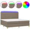 Boxspringbett mit Matratze & LED Taupe 200x200 cm Stoff Produktbild-Vorschau 1