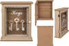 Schlüsselkasten Naturfarben Holz 6 Haken Keys Schriftzug Produktbild-Vorschau 1