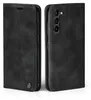 A black flip case for a smartphone is shown from two angles. Produktbild-Vorschau