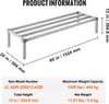 A 3D rendering of a metal shelving unit with dimensions and specifications shown. Produktbild-Vorschau