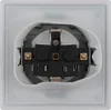 A close-up view of the internal components of a Schutzkontakt-Steckdose (Schuko socket). Produktbild-Vorschau