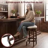 Tabouret de Bar Bois Pivotant Rembourré, Rétro Tabouret Voir les images du produit 7