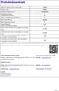A product data sheet or energy label with technical specifications. Podgląd zdjęcia produktu