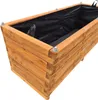 A wooden planter box with a black liner. Produktbild-Vorschau