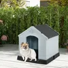 COSTWAY Hundehütte, Hundehaus aus Kunststoff, Hundehöhle Produktbild-Vorschau 2