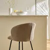 CALICOSY - Lot de 2 tabourets en tissu chiné et pieds en Voir les images du produit 3
