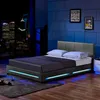 HOME DELUXE - LED Bett ASTEROID - Dunkelgrau, 140 x 200 cm Produktbild-Vorschau 2