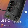 Multipresa con stazione di ricarica Qi, 3 metri, 3x 230 V, Anteprima dell’immagine prodotto 4