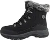 A black winter boot with fur trim. Voir les images du produit