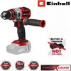 A cordless drill with a battery and charger depicted as not included, along with warranty badges. Produktbild-Vorschau