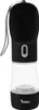 A black and clear portable water bottle for dogs, with a gray strap attached to the top. Náhľad obrázku produktu