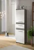 Badezimmer Midischrank "Bailey" weiß Hochglanz und grau Produktbild-Vorschau 4