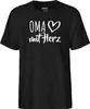 Huuraa Herren T-Shirt Oma mit Herz M Black Bio Baumwolle Produktbild-Vorschau 2