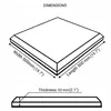 Diagram showing the dimensions of a square acoustic wall panel. Podgląd zdjęcia produktu