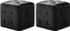 Two black cube-shaped ottomans are shown side-by-side against a white background. Produktbild-Vorschau