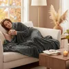 Felldecke kuschelige Wohndecke Webpelz Nerz Optik anthrazit Produktbild-Vorschau 3