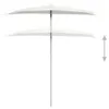 A half-umbrella on a white background, with an indicator showing adjustable height. Náhled obrázku produktu