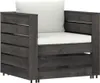 vidaXL 2-tlg. Garten-Lounge-Set mit Kissen Grau Produktbild-Vorschau 1