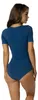 Body court pour femmes, manches courtes, en coton, col Voir les images du produit 3