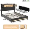 UnboxG Letto imbottito 140x200cm con LED, connessione USB, Anteprima dell’immagine prodotto 8