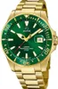 A close-up studio shot of a gold and green Jaguar watch. Produktbild-Vorschau