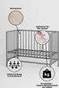 Beistellbett 60x120 cm mit Matratze & Umbauseite - grau - Produktbild-Vorschau 11