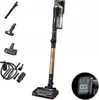 A cordless vacuum cleaner and its accessories are displayed against a white background. Produktbild-Vorschau