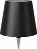 A black cone-shaped lamp with a silver spike base, isolated on a white background. Voir les images du produit