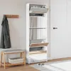 Schuhschrank Mit Spiegel 5 Fächer Braun Eiche 63X17X169,5 Produktbild-Vorschau 3