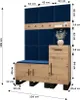 Garderobe ARTIN Set 5 mit gepolsterten Paneelen Industrial Produktbild-Vorschau 4