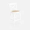 Sgabello da bar bistrot in legno vintage, Bianco Anteprima dell’immagine prodotto 1