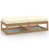 vidaXL Garten-Fußhocker mit Kissen 2 Stk. Honigbraun Produktbild-Vorschau 2