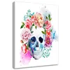 Leinwandbild bemalter totenkopf in blumen 80x120 cm Feeby Produktbild-Vorschau 1