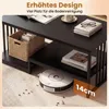 Table basse COSTWAY, table rectangulaire avec 2 tablettes Voir les images du produit 7