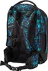 The back view of a satch backpack with a blue and teal abstract pattern. Produktbild-Vorschau