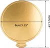 100 Stück 8cm Mousse Kuchen Bretter Gold Kuchenplatte Runde Produktbild-Vorschau 2