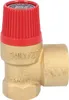 A close-up studio shot of a brass safety valve with a red cap. Produktbild-Vorschau