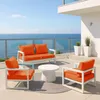 Coussins pour salon de jardin déhoussable 60x70cm Orange Voir les images du produit 4