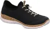 A single black shoe with white laces and a cork-like sole is shown against a white background. Produktbild-Vorschau