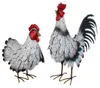 2er Set Hahn und Henne weiß 38/50cm Metall stehend Produktbild-Vorschau 5
