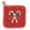 Clayre & Eef Topflappen 20x20 cm Weiß Rot Baumwolle Produktbild-Vorschau 2