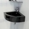 vidaXL Umývadlo s prepadom 45 x 32 x 12,5 cm čierne Náhľad obrázku produktu 2
