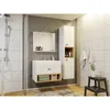 A modern bathroom vanity set with a mirror, sink, and storage cabinet. Náhled obrázku produktu