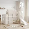 Homestyle4u Hochbett 90x200 Kinder Weiß mit Tunnel und Turm Produktbild-Vorschau 27