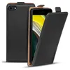 A black flip case for a smartphone is shown, with the phone partially visible inside. Anteprima dell’immagine prodotto