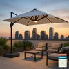 Parapluie 3m anti uv pendulaire avec lumière solaire LED Voir les images du produit 6