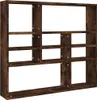 vidaXL Nástenná polica Smoked Oak 90x16x78 cm odvodený Náhľad obrázku produktu 1