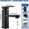 Product dimensions and features of a black faucet. Produktbild-Vorschau